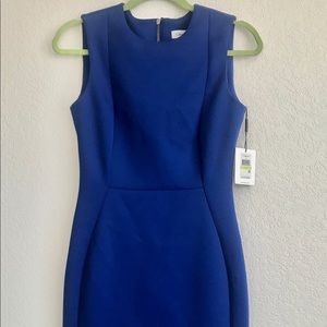 Calvin Klein royal blue neoprene midi dress NWT